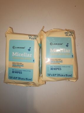 Clarisse Micellar Cleansing Wipes - Blue & Cream (30 ct)